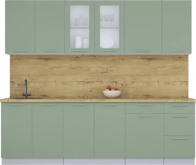 Кухонный гарнитур Интерлиния Мила Пластик 2.5 Б - фото