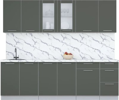 Кухонный гарнитур Интерлиния Мила Пластик 2.5 Б - фото