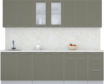 Кухонный гарнитур Интерлиния Мила Пластик 2.6 Б - фото