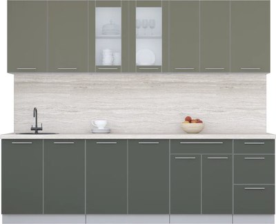Кухонный гарнитур Интерлиния Мила Пластик 2.6 Б - фото
