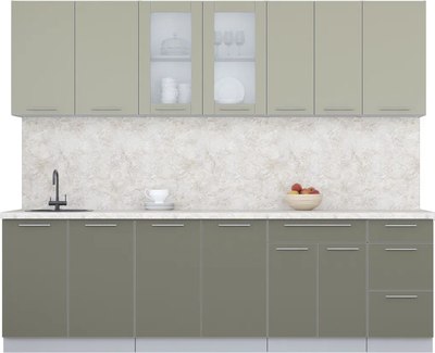 Кухонный гарнитур Интерлиния Мила Пластик 2.6 Б - фото