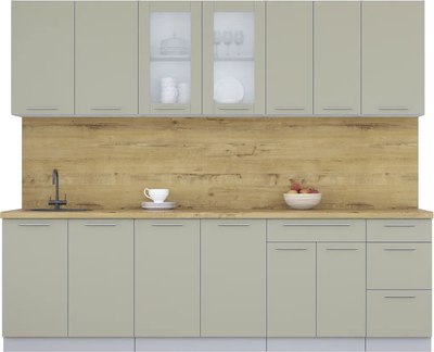 Кухонный гарнитур Интерлиния Мила Пластик 2.6 Б - фото