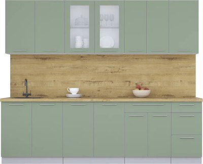 Кухонный гарнитур Интерлиния Мила Пластик 2.6 Б - фото