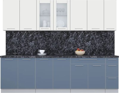 Кухонный гарнитур Интерлиния Мила Пластик 2.7 Б - фото