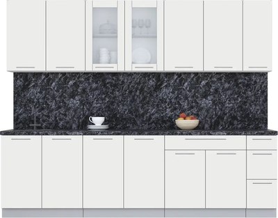 Кухонный гарнитур Интерлиния Мила Пластик 2.7 Б - фото