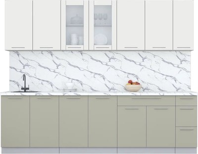 Кухонный гарнитур Интерлиния Мила Пластик 2.7 Б - фото