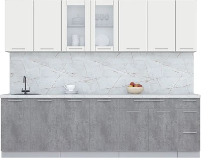 Кухонный гарнитур Интерлиния Мила Пластик 2.7 Б - фото