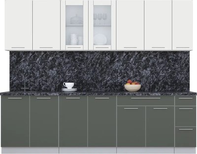 Кухонный гарнитур Интерлиния Мила Пластик 2.7 Б - фото