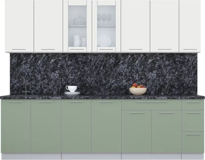 Кухонный гарнитур Интерлиния Мила Пластик 2.7 Б - фото