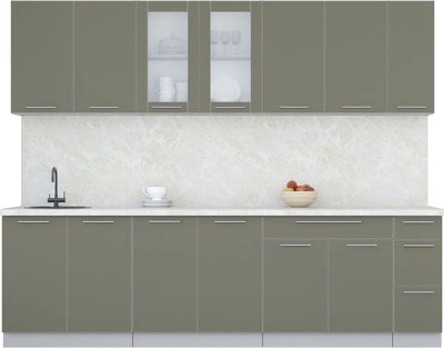 Кухонный гарнитур Интерлиния Мила Пластик 2.7 Б - фото