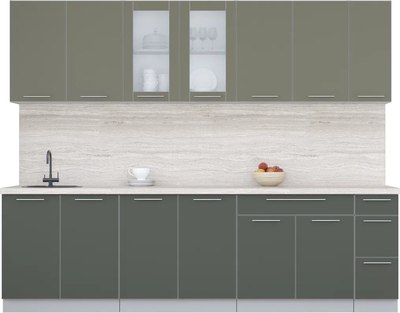 Кухонный гарнитур Интерлиния Мила Пластик 2.7 Б - фото