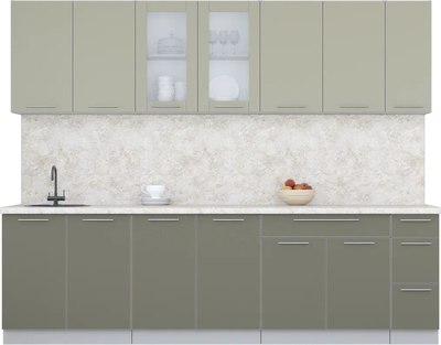 Кухонный гарнитур Интерлиния Мила Пластик 2.7 Б - фото