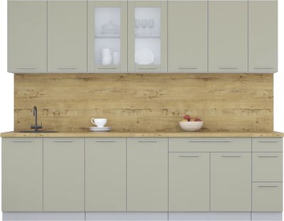 Кухонный гарнитур Интерлиния Мила Пластик 2.7 Б - фото
