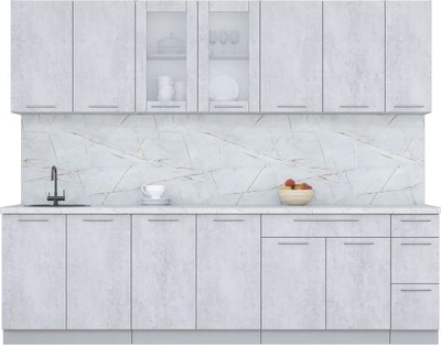 Кухонный гарнитур Интерлиния Мила Пластик 2.7 Б - фото