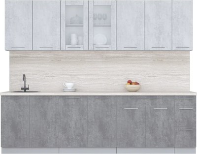 Кухонный гарнитур Интерлиния Мила Пластик 2.7 Б - фото