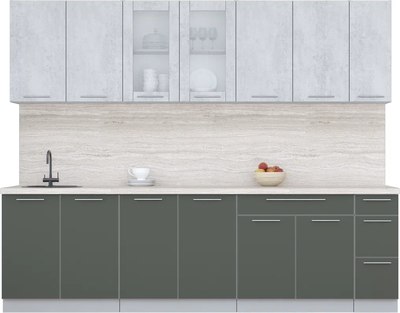 Кухонный гарнитур Интерлиния Мила Пластик 2.7 Б - фото