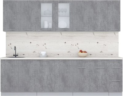 Кухонный гарнитур Интерлиния Мила Пластик 2.7 Б - фото