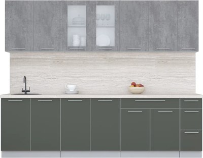 Кухонный гарнитур Интерлиния Мила Пластик 2.7 Б - фото