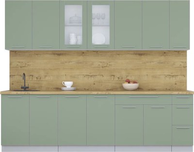 Кухонный гарнитур Интерлиния Мила Пластик 2.7 Б - фото