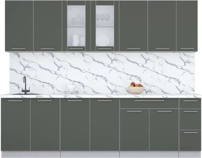Кухонный гарнитур Интерлиния Мила Пластик 2.7 Б - фото