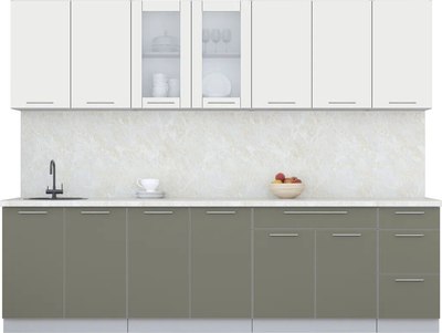 Кухонный гарнитур Интерлиния Мила Пластик 2.8 Б - фото