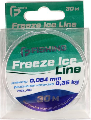 Леска монофильная F-Fishing Freeze Ice Line 30м 0.064мм 0.36кг / FFRZIL_064 - фото