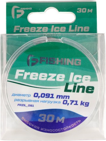 Леска монофильная F-Fishing Freeze Ice Line 30м 0.091мм 0.71кг / FFRZIL_091 - фото