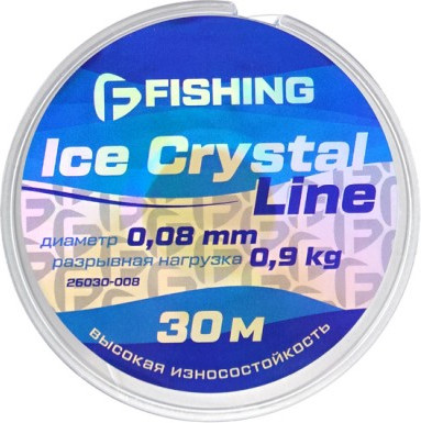 Леска монофильная F-Fishing Ice Crystal Line 30м 0.08мм / F26030-008 - фото