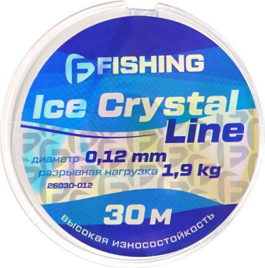 Леска монофильная F-Fishing Ice Crystal Line 30м 0.12мм / F26030-012 - фото