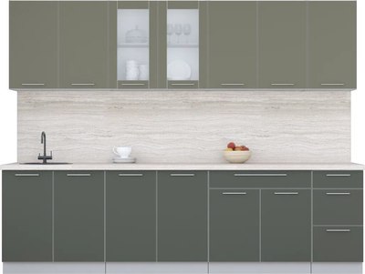 Кухонный гарнитур Интерлиния Мила Пластик 2.8 Б - фото