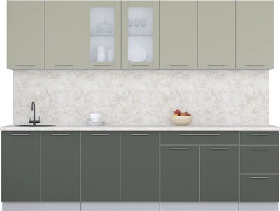 Кухонный гарнитур Интерлиния Мила Пластик 2.8 Б - фото