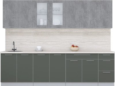 Кухонный гарнитур Интерлиния Мила Пластик 2.8 Б - фото