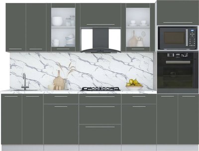 Кухонный гарнитур Интерлиния Мила Пластик 2.8 Б - фото