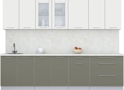 Кухонный гарнитур Интерлиния Мила Пластик 2.9 Б - фото