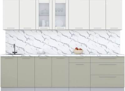 Кухонный гарнитур Интерлиния Мила Пластик 2.9 Б - фото