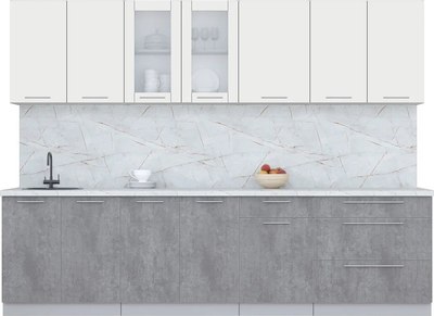 Кухонный гарнитур Интерлиния Мила Пластик 2.9 Б - фото