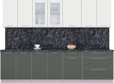 Кухонный гарнитур Интерлиния Мила Пластик 2.9 Б - фото