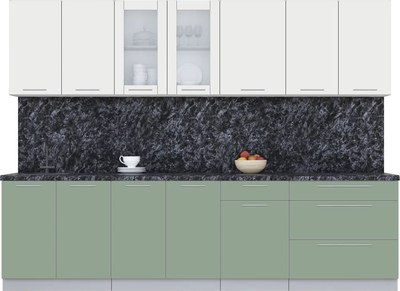 Кухонный гарнитур Интерлиния Мила Пластик 2.9 Б - фото