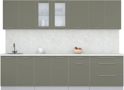 Кухонный гарнитур Интерлиния Мила Пластик 2.9 Б - фото