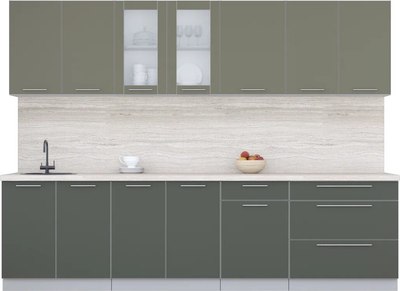 Кухонный гарнитур Интерлиния Мила Пластик 2.9 Б - фото