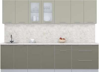 Кухонный гарнитур Интерлиния Мила Пластик 2.9 Б - фото