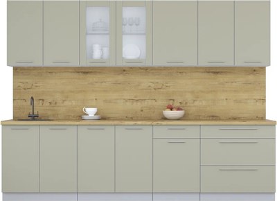 Кухонный гарнитур Интерлиния Мила Пластик 2.9 Б - фото