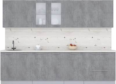 Кухонный гарнитур Интерлиния Мила Пластик 2.9 Б - фото