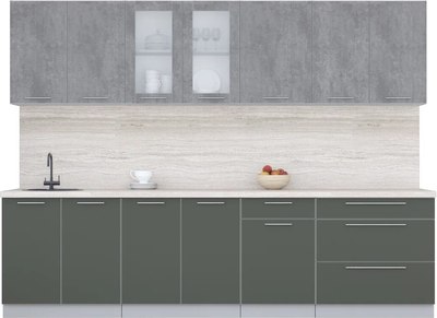 Кухонный гарнитур Интерлиния Мила Пластик 2.9 Б - фото