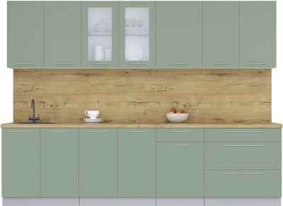 Кухонный гарнитур Интерлиния Мила Пластик 2.9 Б - фото