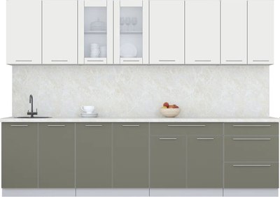 Кухонный гарнитур Интерлиния Мила Пластик 3.0 Б - фото