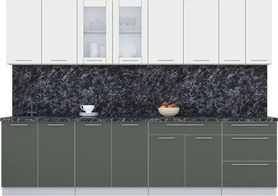 Кухонный гарнитур Интерлиния Мила Пластик 3.0 Б - фото