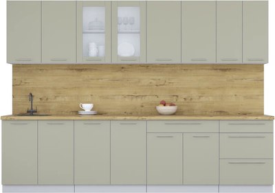 Кухонный гарнитур Интерлиния Мила Пластик 3.0 Б - фото