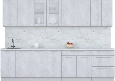 Кухонный гарнитур Интерлиния Мила Пластик 3.0 Б - фото