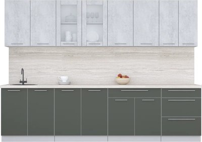 Кухонный гарнитур Интерлиния Мила Пластик 3.0 Б - фото